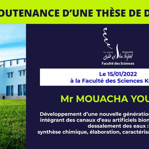 Avis de soutenance d’une thèse de doctorat (Mr MOUACHA YOUSSEF)
