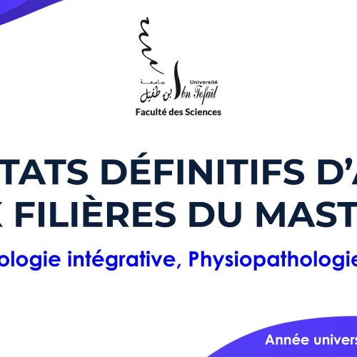 Résultats définitifs d’accès au Master Biologie intégrative, Physiopathologie et Santé