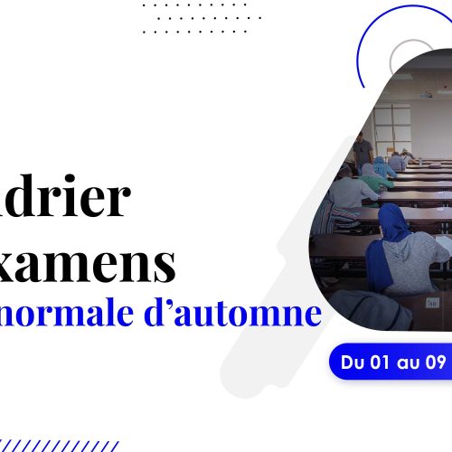 CALENDRIER DES EXAMENS – Session normale d’automne 2021/2022