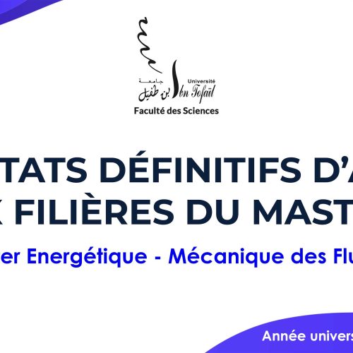 Résultats définitifs d’accès au Master Énergétique – Mécanique des Fluides