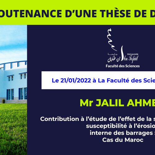 Avis de soutenance d’une thèse de doctorat (Mr JALIL AHMED)