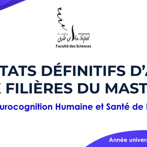 Résultats définitifs d’accès au Master Neurocognition Humaine et Santé de Population