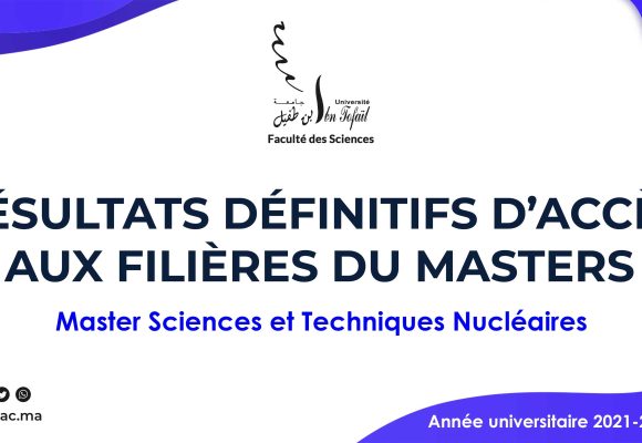 Résultats définitifs d’accès au Master Sciences et Techniques Nucléaires
