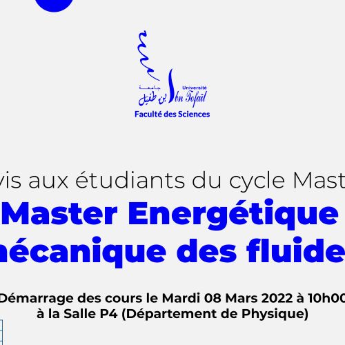 Démarrage des cours du Master Énergétique – mécanique des fluides