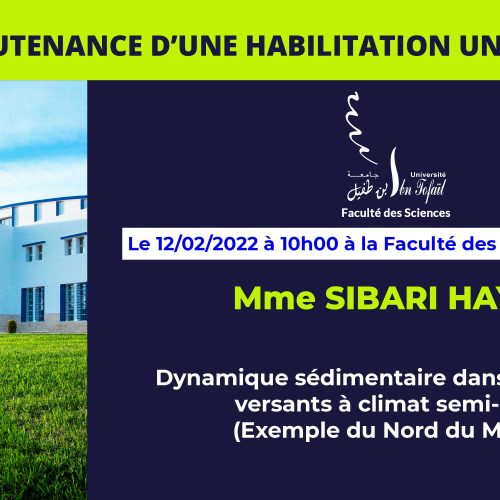 Avis de soutenance d’une habilitation universitaire (Mme SIBARI HAYAT)