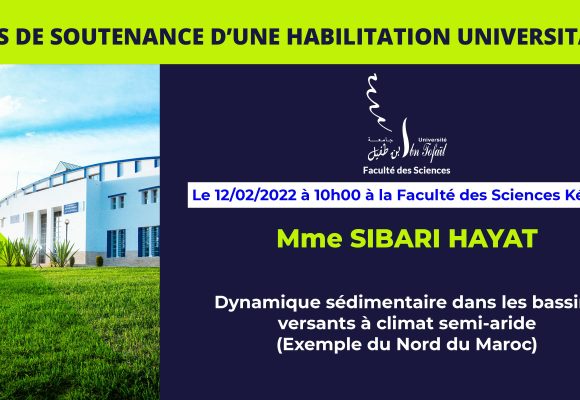 Avis de soutenance d’une habilitation universitaire (Mme SIBARI HAYAT)