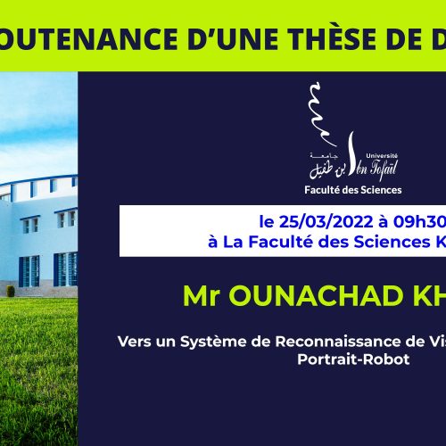 Avis de soutenance d’une thèse de doctorat (Mr OUNACHAD KHALID)