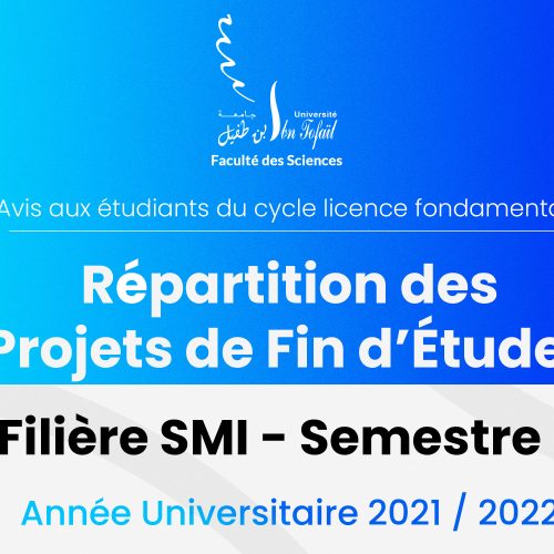 Avis aux étudiants de la filière SMI semestre 6 – Répartition des Projets de Fin d’Études