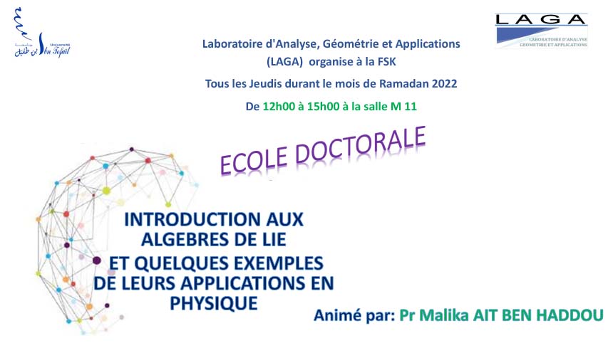 Le Laboratoire d’Analyse, Géométrie et Applications organise l’école doctorale Ramadan