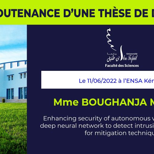 Avis de soutenance d’une thèse de doctorat (Mme BOUGHANJA MANALE)