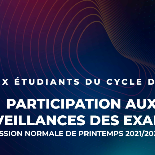 Participation aux surveillances des examens : Session Normale de Printemps 2021/2022