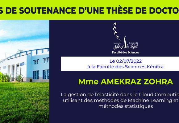Avis de soutenance d’une thèse de doctorat (Mme AMEKRAZ ZOHRA)