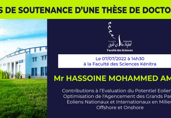 Avis de soutenance d’une thèse de doctorat (Mr HASSOINE MOHAMMED AMINE)