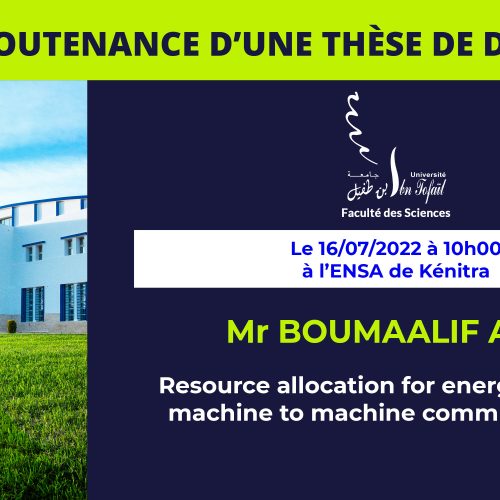 Avis de soutenance d’une thèse de doctorat (Mr BOUMAALIF ADIL)