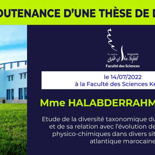Avis de soutenance d’une thèse de doctorat (Mme HALABDERRAHMAN AZIZA)