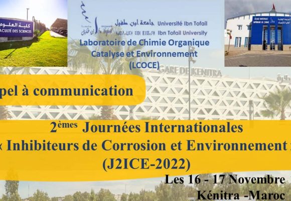 Appel à Communication – 2èmes Journées Internationales : Inhibiteurs de Corrosion et Environnement (J2ICE-2022)