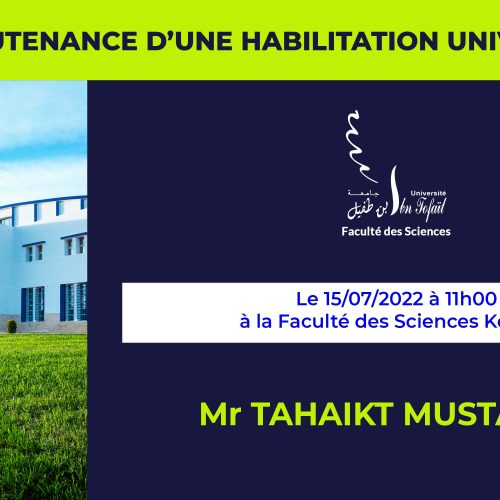 Avis de soutenance d’une habilitation universitaire (Mme LAASRI LAILA)