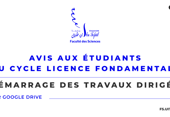 Avis aux étudiants du cycle licence fondamentale – Démarrage des travaux dirigés