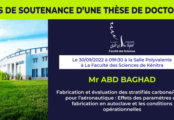 Avis de soutenance d’une thèse de doctorat (Mr ABD BAGHAD)