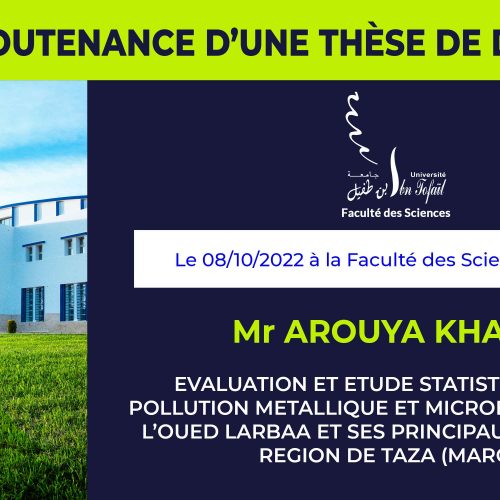 Avis de soutenance d’une thèse de doctorat (Mr AROUYA KHALID)