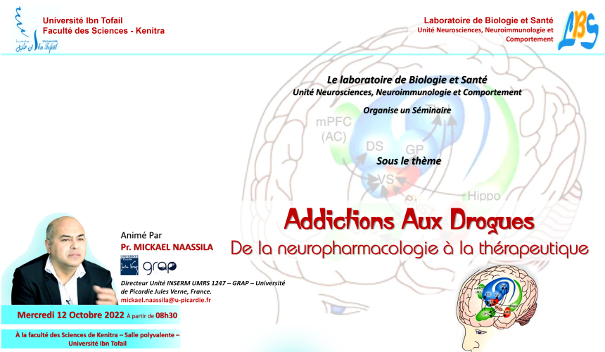 Avis de Séminaire : Addictions aux drogues, de la neuropharmacologie à la thérapeutique