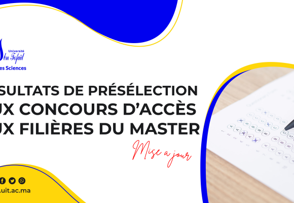 Résultats de la présélection du concours d’accès au cycle master (année universitaire 2022/2023)