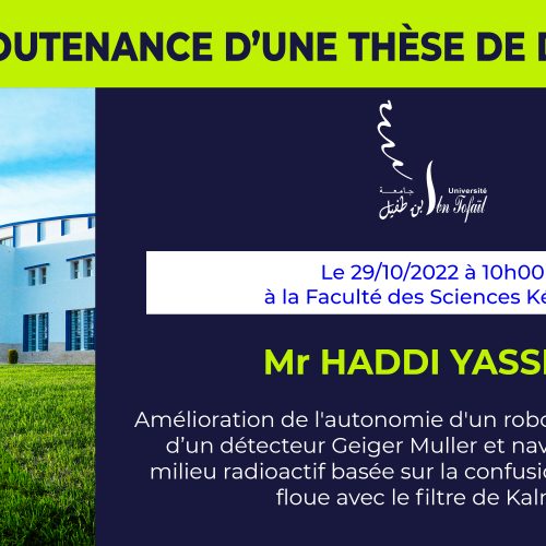 Avis de soutenance d’une thèse de doctorat (Mr HADDI YASSINE)