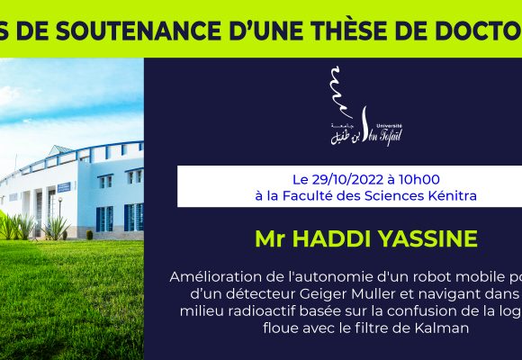 Avis de soutenance d’une thèse de doctorat (Mr HADDI YASSINE)