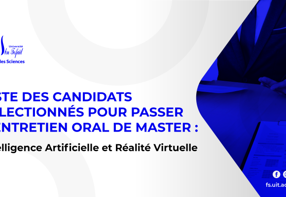 Entretien oral de Master : Intelligence Artificielle et Réalité Virtuelle