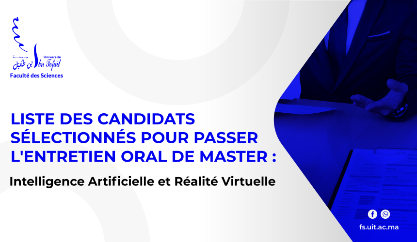 Entretien oral de Master : Intelligence Artificielle et Réalité Virtuelle