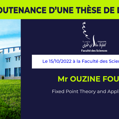 Avis de soutenance d’une thèse de doctorat (Mr OUZINE FOUAD)