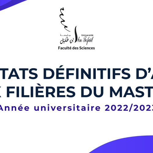 Résultats définitifs d’accès aux filières du masters (2022/2023)