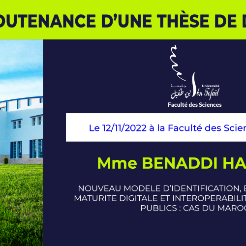 Avis de soutenance d’une thèse de doctorat (Mme BENNADI HANANE)
