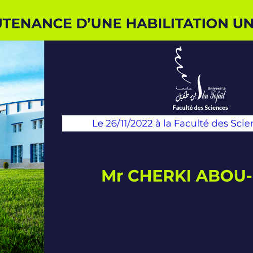 Avis de soutenance d’habilitation universitaire (Mr CHERKI ABOU-BAKR)