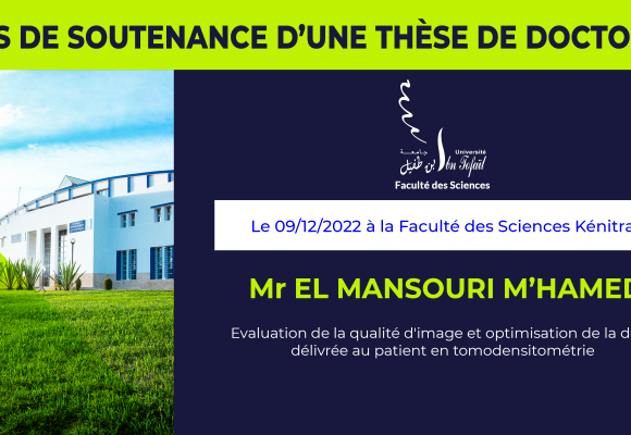 Avis de soutenance d’une thèse de doctorat (Mr EL MANSOURI M’HAMED)