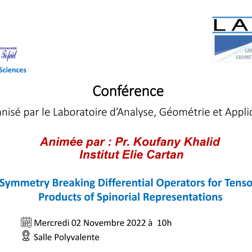 Avis de Conférence – Symmetry Breaking Differential Operators for Tensors Products of Spinorial Representation