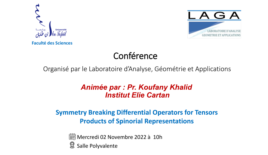 Avis de Conférence – Symmetry Breaking Differential Operators for Tensors Products of Spinorial Representation
