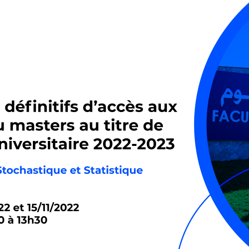 Résultats définitifs d’accès au Master Modélisation Stochastique et Statistique