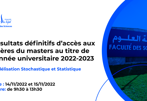 Résultats définitifs d’accès au Master Modélisation Stochastique et Statistique