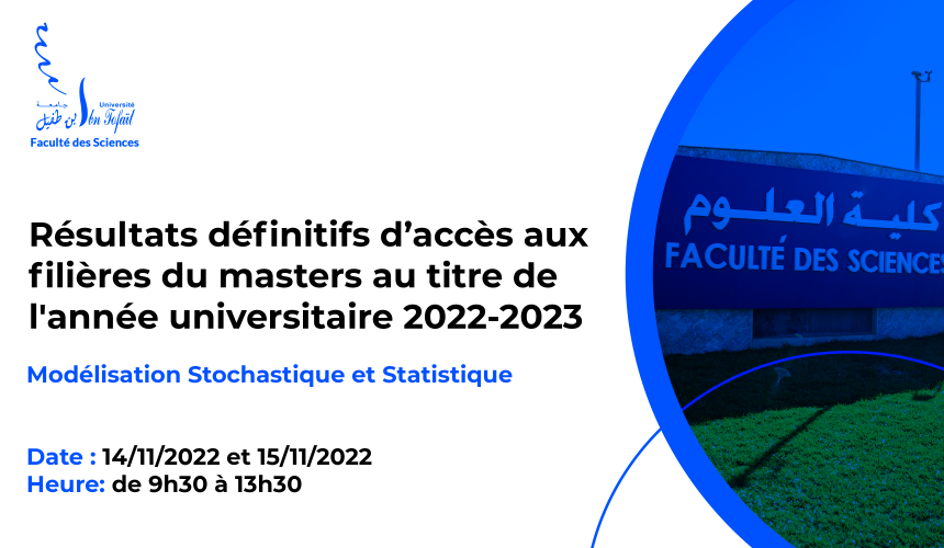 Résultats définitifs d’accès au Master Modélisation Stochastique et Statistique