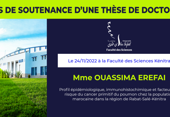 Avis de soutenance d’une thèse de doctorat (Mme OUASSIMA EREFAI)