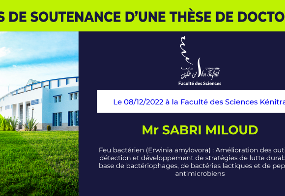 Avis de soutenance d’une thèse de doctorat (Mr SABRI MILOUD)