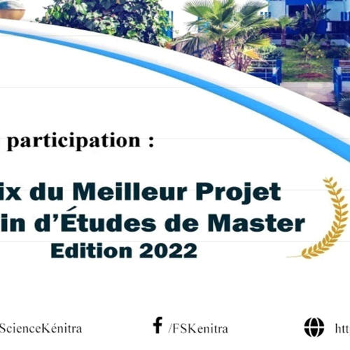 Prix du Meilleur Projet de Fin d’Études de Master – Edition 2022