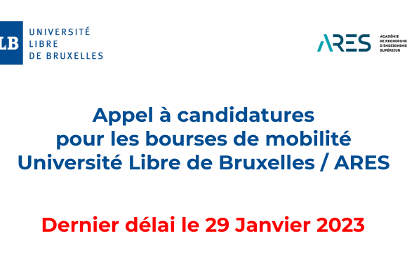 Appel à candidatures pour les bourses de mobilité Université Libre de Bruxelles / ARES