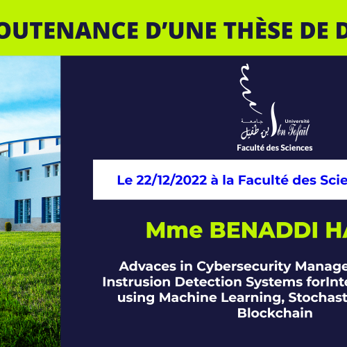 Avis de soutenance d’une thèse de doctorat (Mme BENADDI HAFSA)