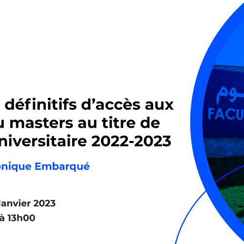 Résultats définitifs du concours d’accès au Master : Électronique Embarqué