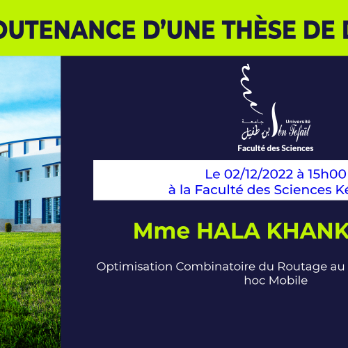 Avis de soutenance d’une thèse de doctorat (Mme HALA KHANKHOUR)