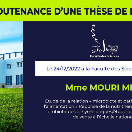 Avis de soutenance d’une thèse de doctorat (Mme MOURI MISK)