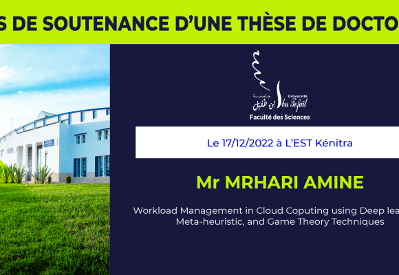 Avis de soutenance d’une thèse de doctorat (Mr  MRHARI AMINE)