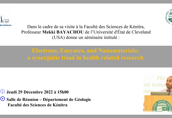 Avis de Séminaire : Electrons, Enzymes, and Nanomaterials: a synergistic triad in health related research